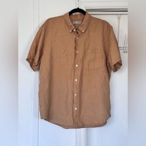 Everlane The Classic Short-Sleeve Shirt in Linen | Sz Large
